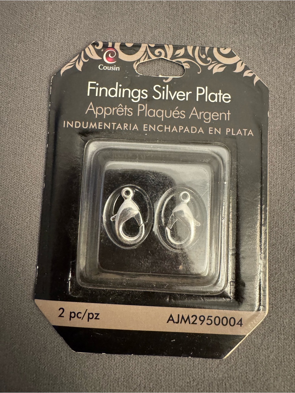 New Cousin Silver Plated Lobster Clasps Jewelry Findings 2 Pack